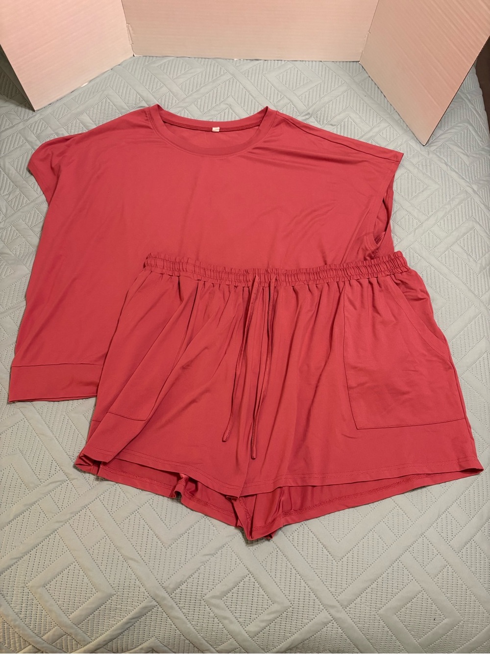 Women’s Mauve Pink Short Set 2 Piece Casual Lounge Size 4XL.